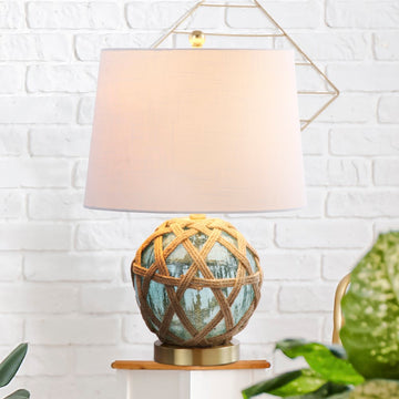 Andrews 21.5" LED Glass/Rope Table Lamp - JONATHAN Y